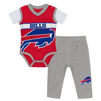 Infant Outerstuff  Red/Heather Gray Buffalo Bills Two-Piece Jersey Bodysuit & Pants Set