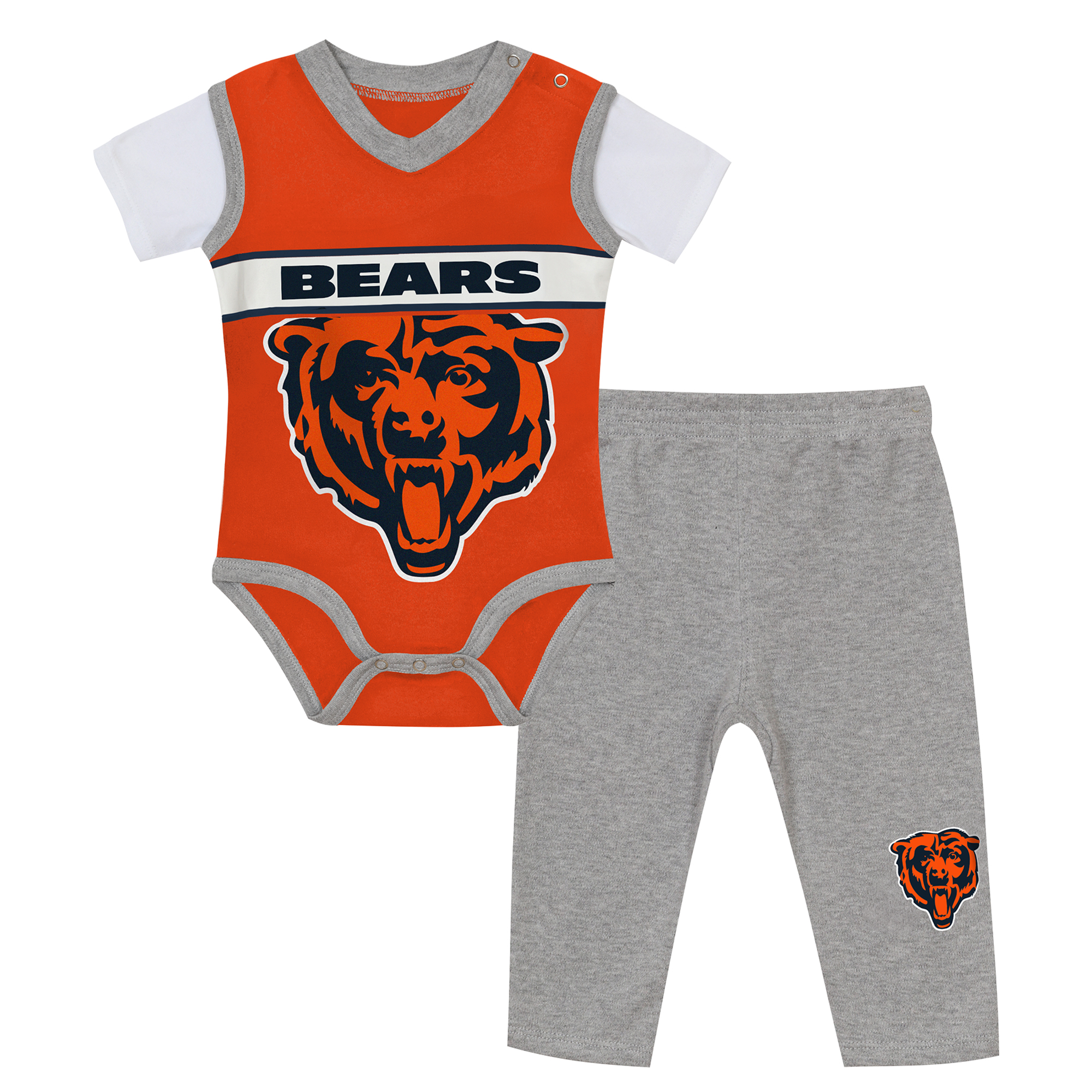 Infant Outerstuff  Orange/Heather Gray Chicago Bears Two-Piece Jersey Bodysuit & Pants Set