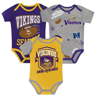 Infant Outerstuff  Minnesota Vikings First Round Pick 3-Piece Bodysuit Set