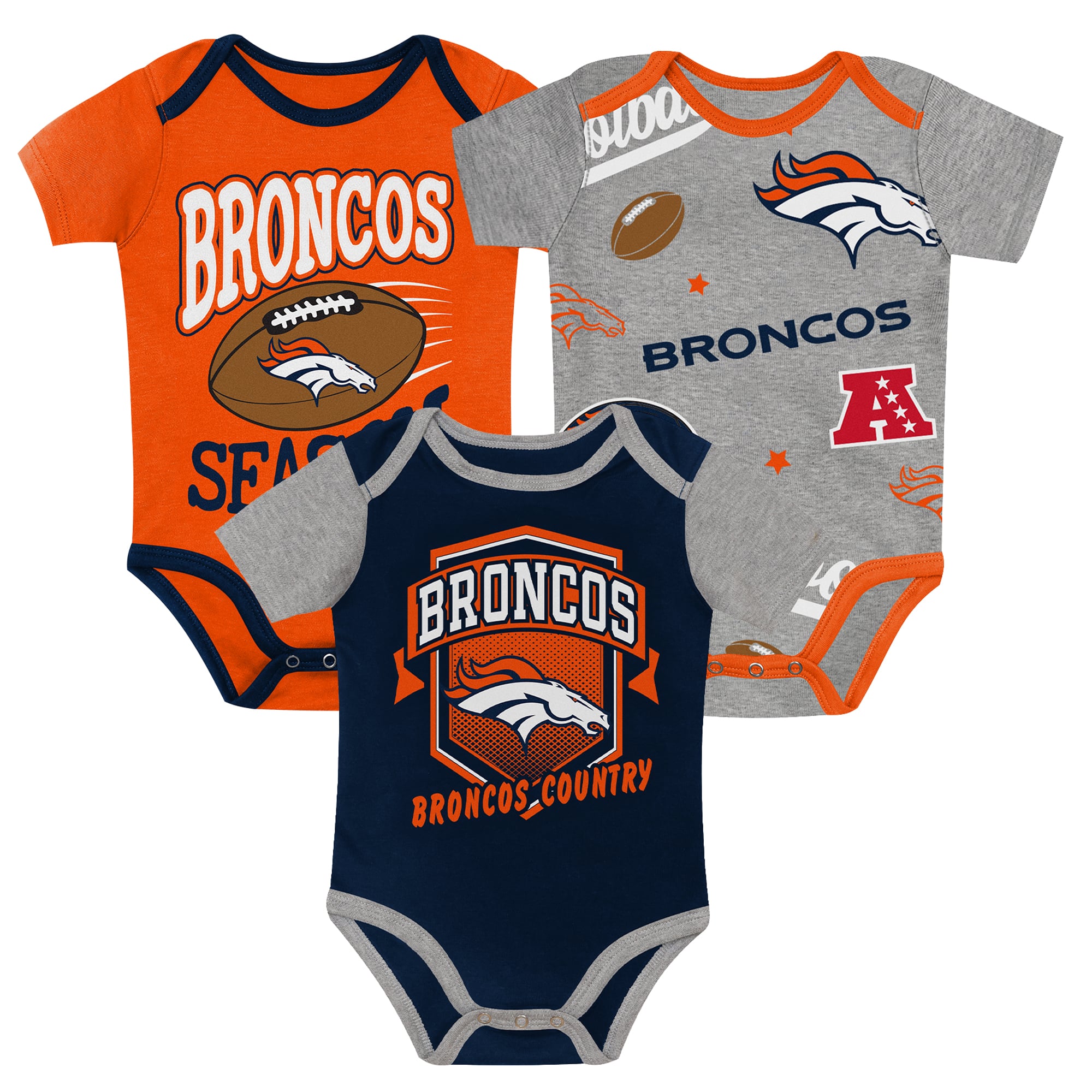 Infant Outerstuff  Denver Broncos First Round Pick 3-Piece Bodysuit Set