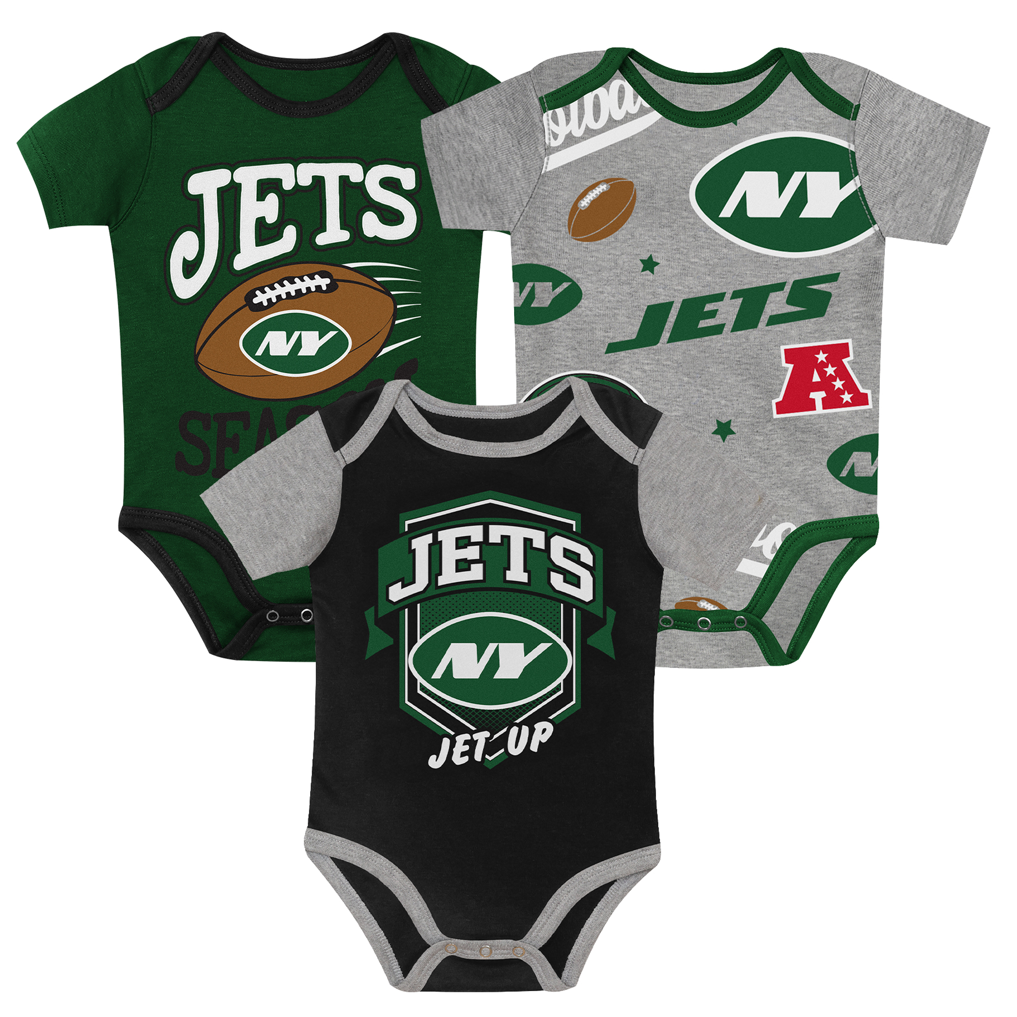 Infant Outerstuff  New York Jets First Round Pick 3-Piece Bodysuit Set