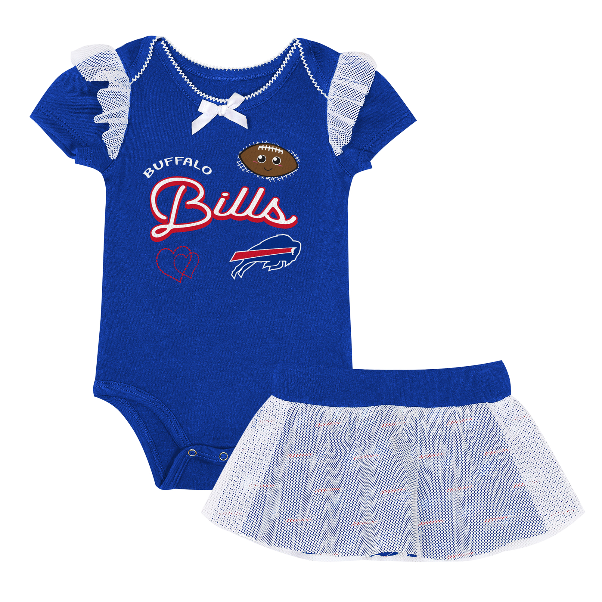 Girls Infant Outerstuff Royal Buffalo Bills Melted Hearts Printed Bodysuit and Skirt Set