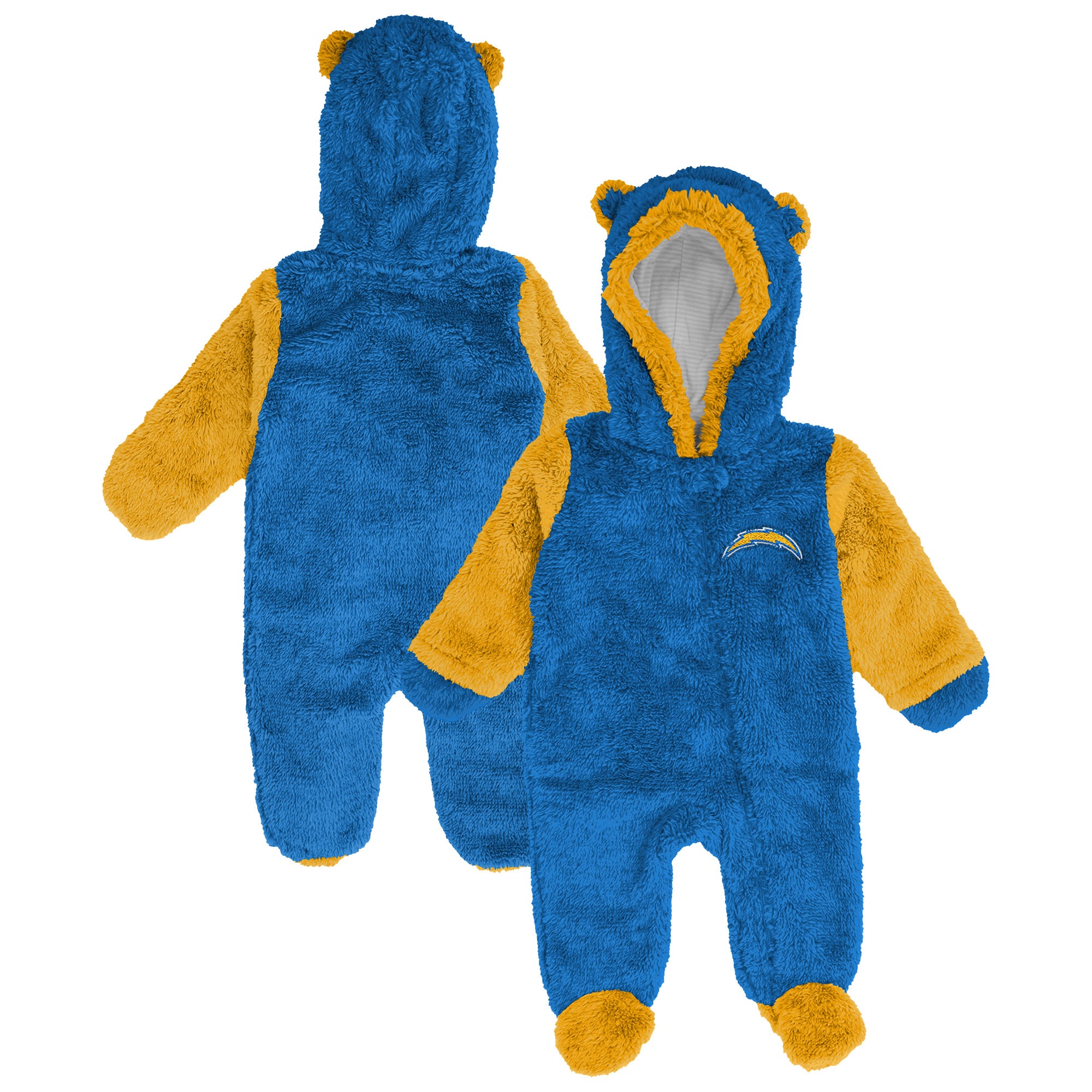 Newborn Outerstuff  Powder Blue Los Angeles Chargers Teddy Fleece Bunting Full-Zip Sleeper