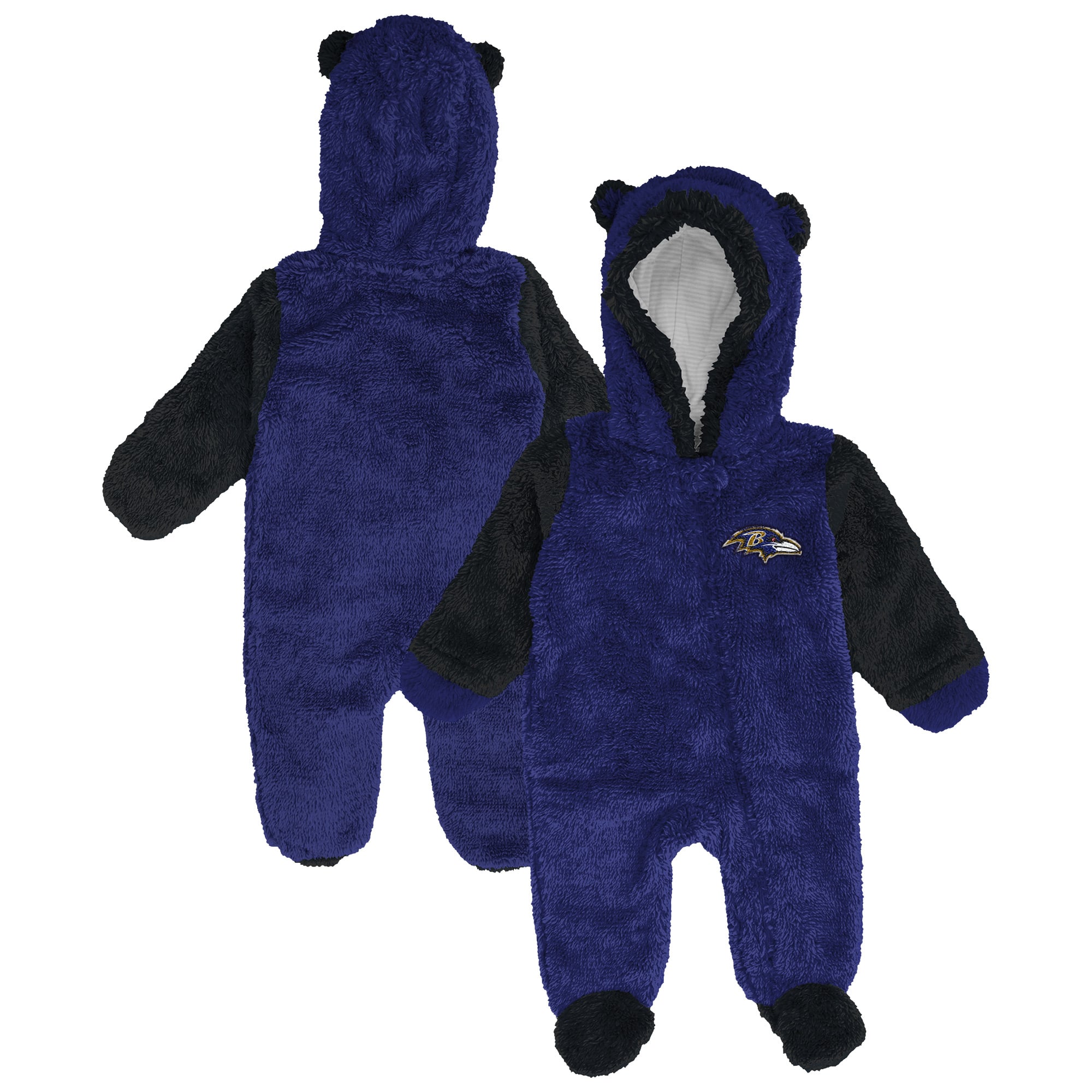 Newborn Outerstuff  Purple Baltimore Ravens Teddy Fleece Bunting Full-Zip Sleeper
