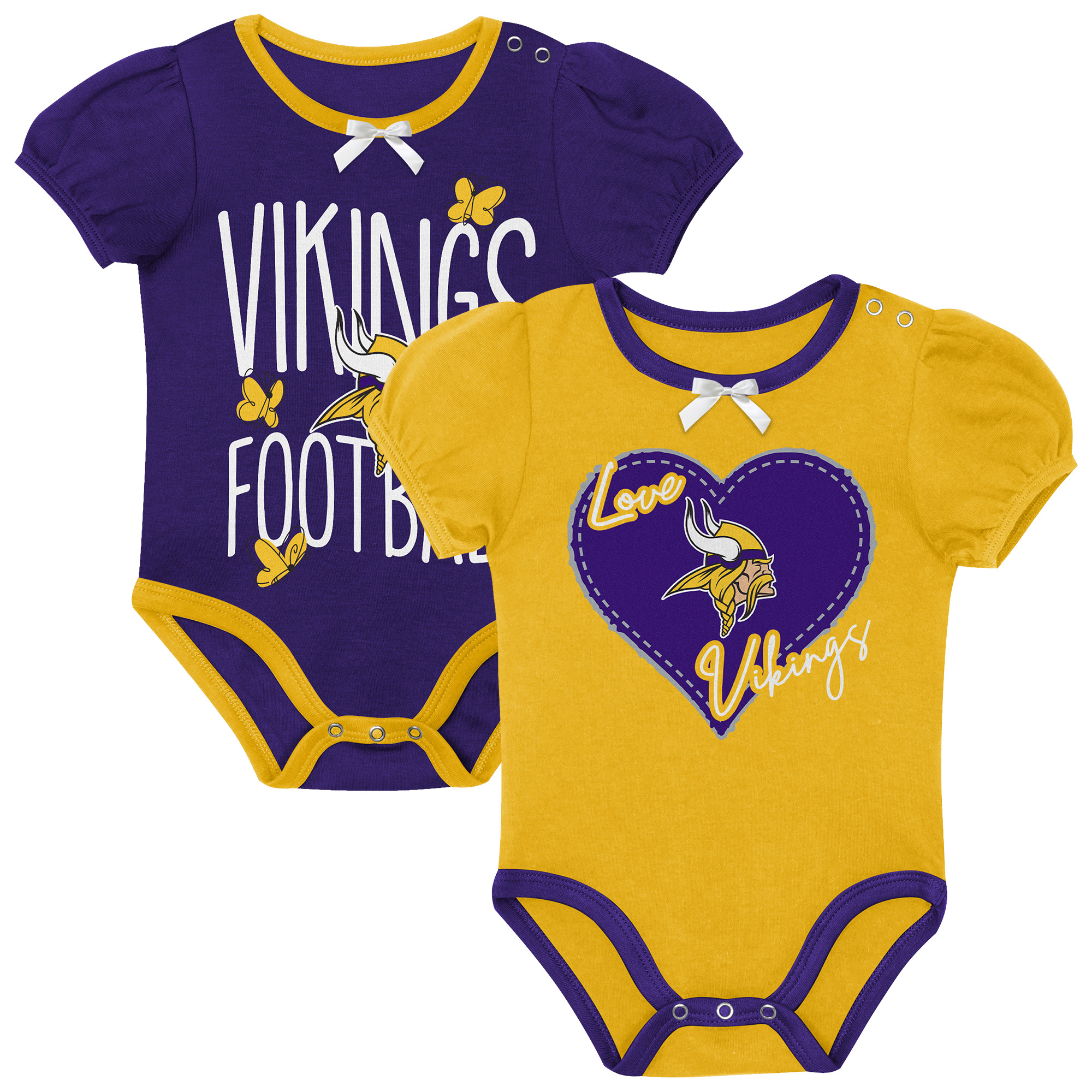 Newborn & Infant Outerstuff Purple/Gold Minnesota Vikings Star Power Two-Piece Bodysuit Set