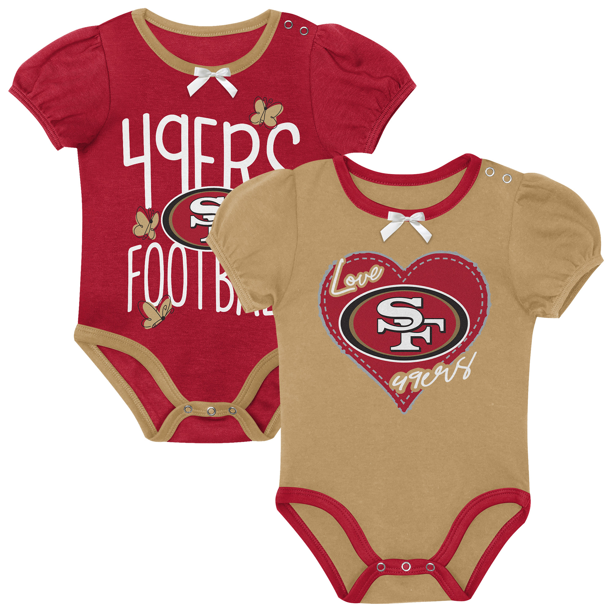 Outerstuff Baby Boys and Girls Scarlet/Gold San Francisco 49ers Star Power Bodysuit, 2-Piece Set - Scarlet, Gold