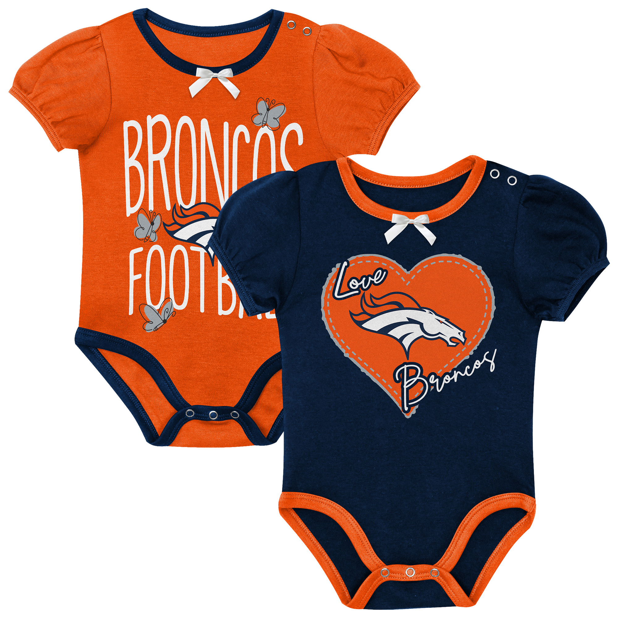 Outerstuff Baby Boys and Girls Orange/Navy Denver Broncos Star Power Bodysuit Set, 2-Piece - Orange, Navy