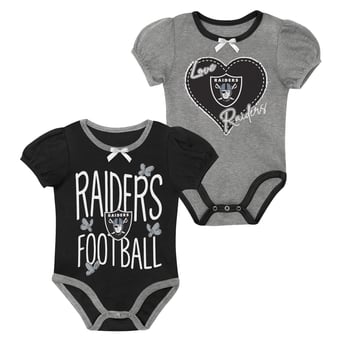 Newborn & Infant Outerstuff Black/Silver Las Vegas Raiders Star Power Two-Piece Bodysuit Set