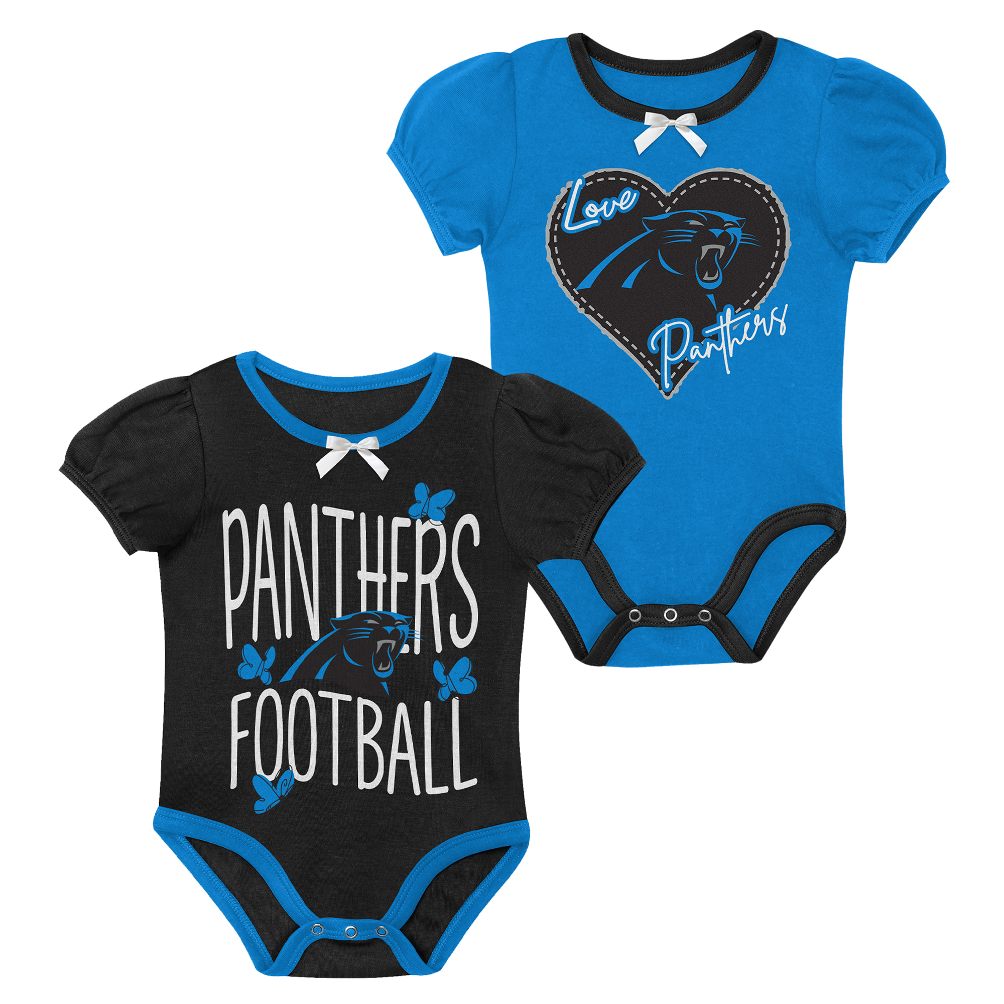 Newborn & Infant Outerstuff Black/Blue Carolina Panthers Star Power Two-Piece Bodysuit Set