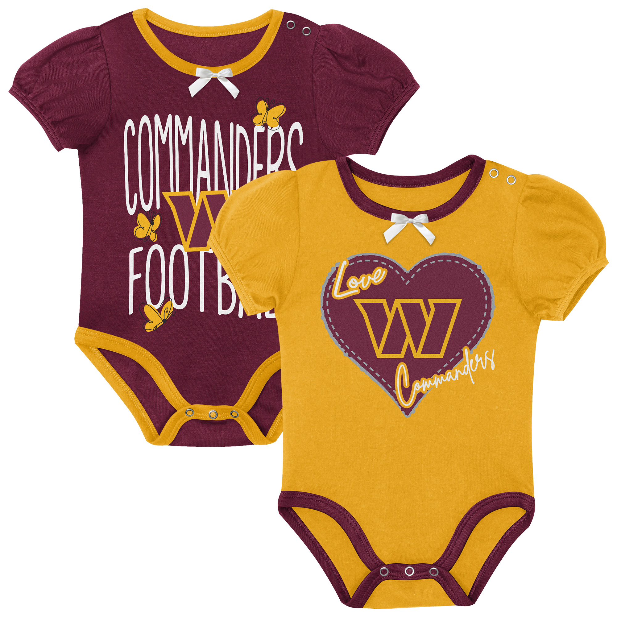 Newborn & Infant Outerstuff Burgundy/Gold Washington Commanders Star Power Two-Piece Bodysuit Set