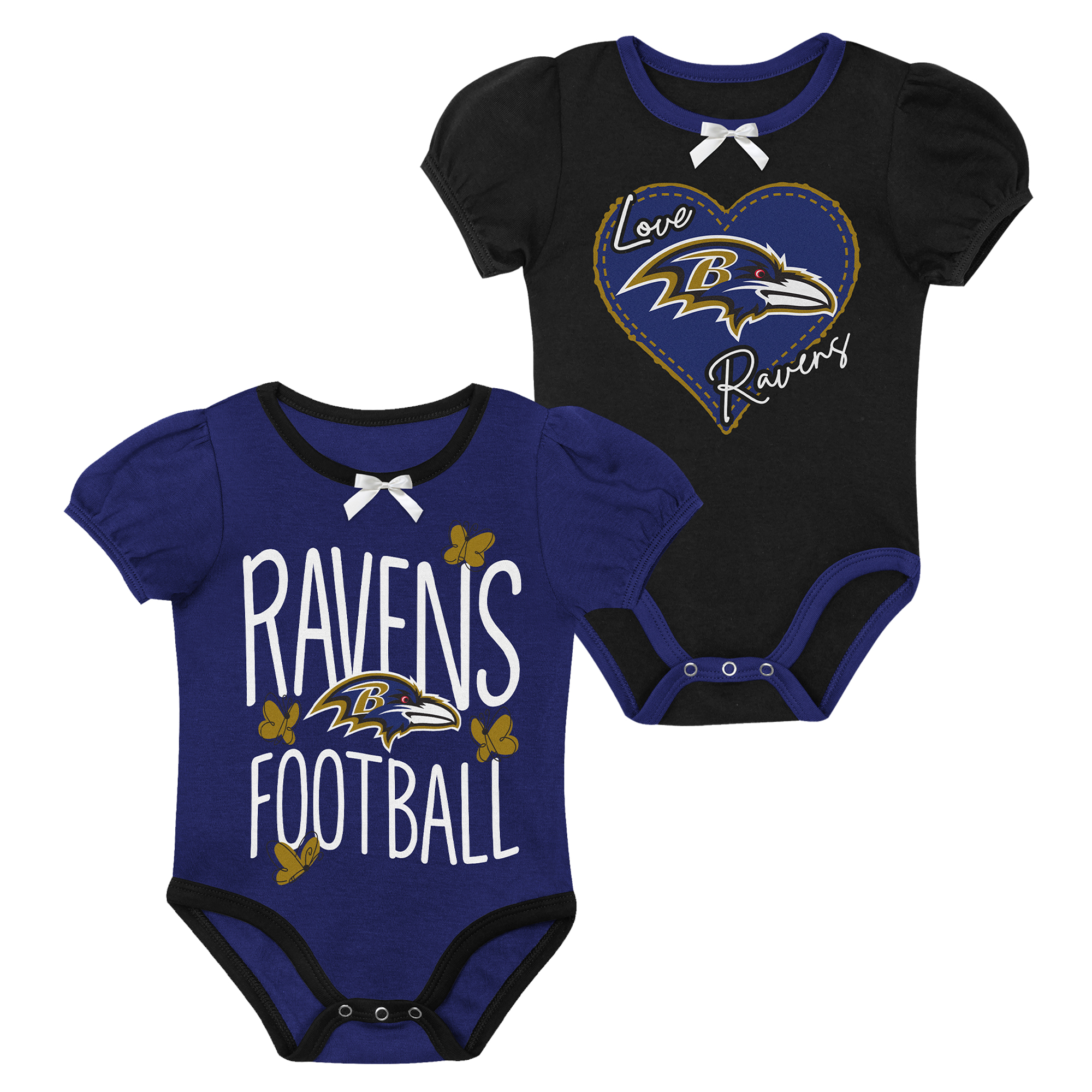 Newborn & Infant Outerstuff Purple/Black Baltimore Ravens Star Power Two-Piece Bodysuit Set