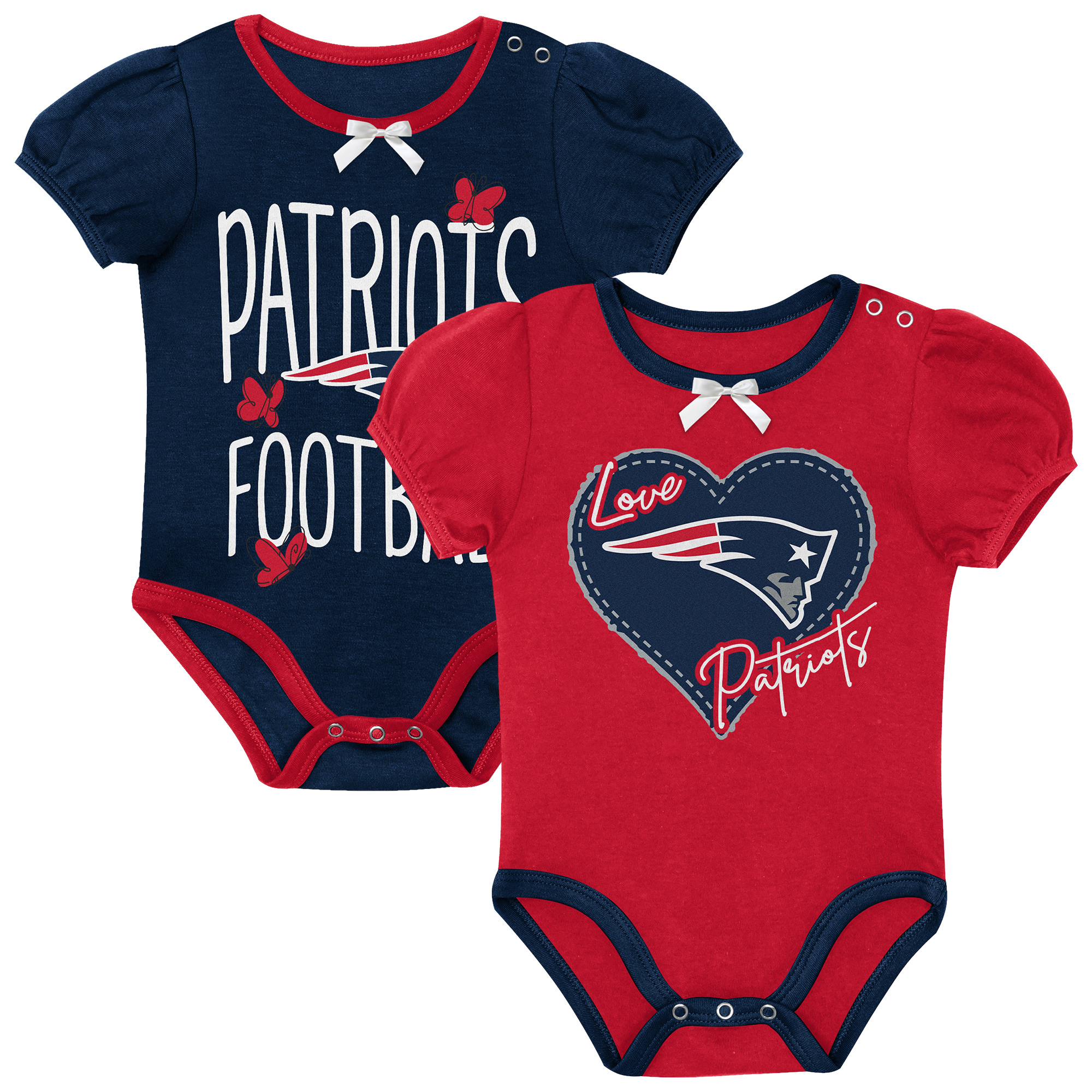 Newborn & Infant Outerstuff Navy/Red New England Patriots Star Power Two-Piece Bodysuit Set