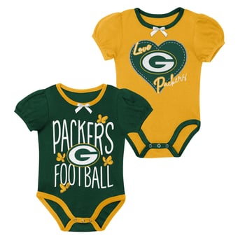 Newborn & Infant Outerstuff Green/Gold Green Bay Packers Star Power Two-Piece Bodysuit Set