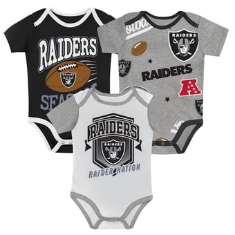 Newborn Outerstuff  Las Vegas Raiders First Round Pick Three-Piece Bodysuit Set