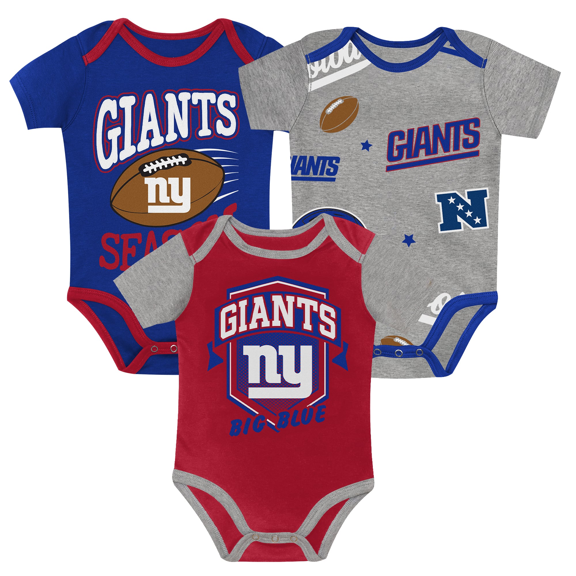 Newborn Outerstuff  New York Giants First Round Pick Three-Piece Bodysuit Set