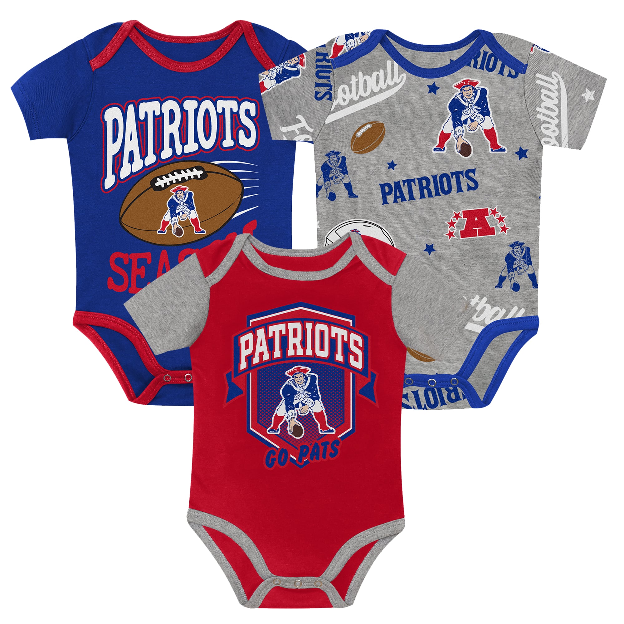 Newborn Outerstuff  New England Patriots First Round Pick Three-Piece Bodysuit Set