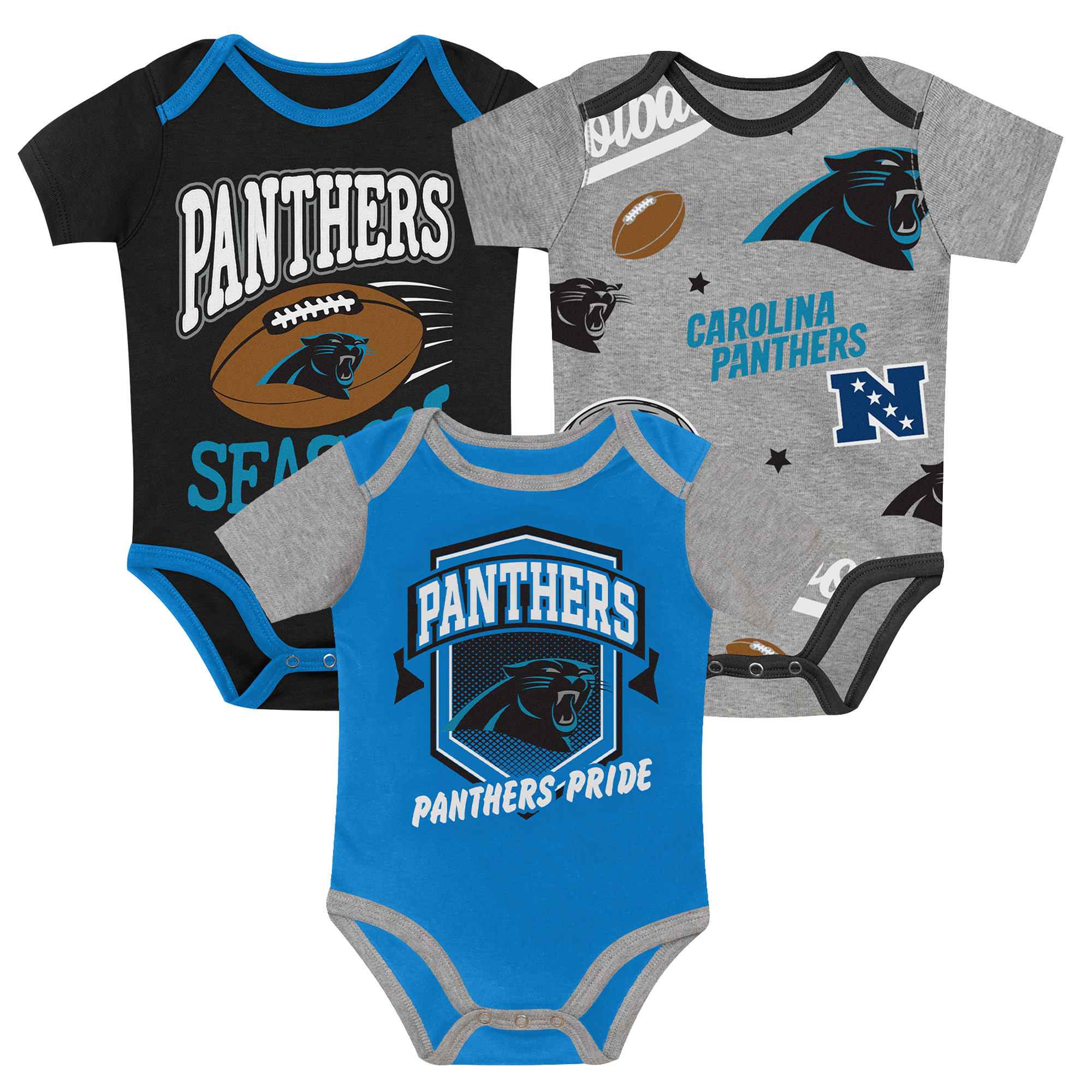 Newborn Outerstuff  Carolina Panthers First Round Pick Three-Piece Bodysuit Set