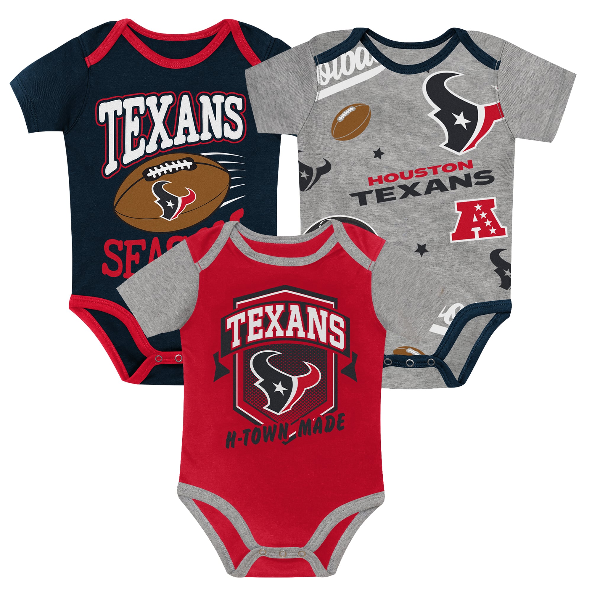 Newborn Outerstuff  Houston Texans First Round Pick Three-Piece Bodysuit Set