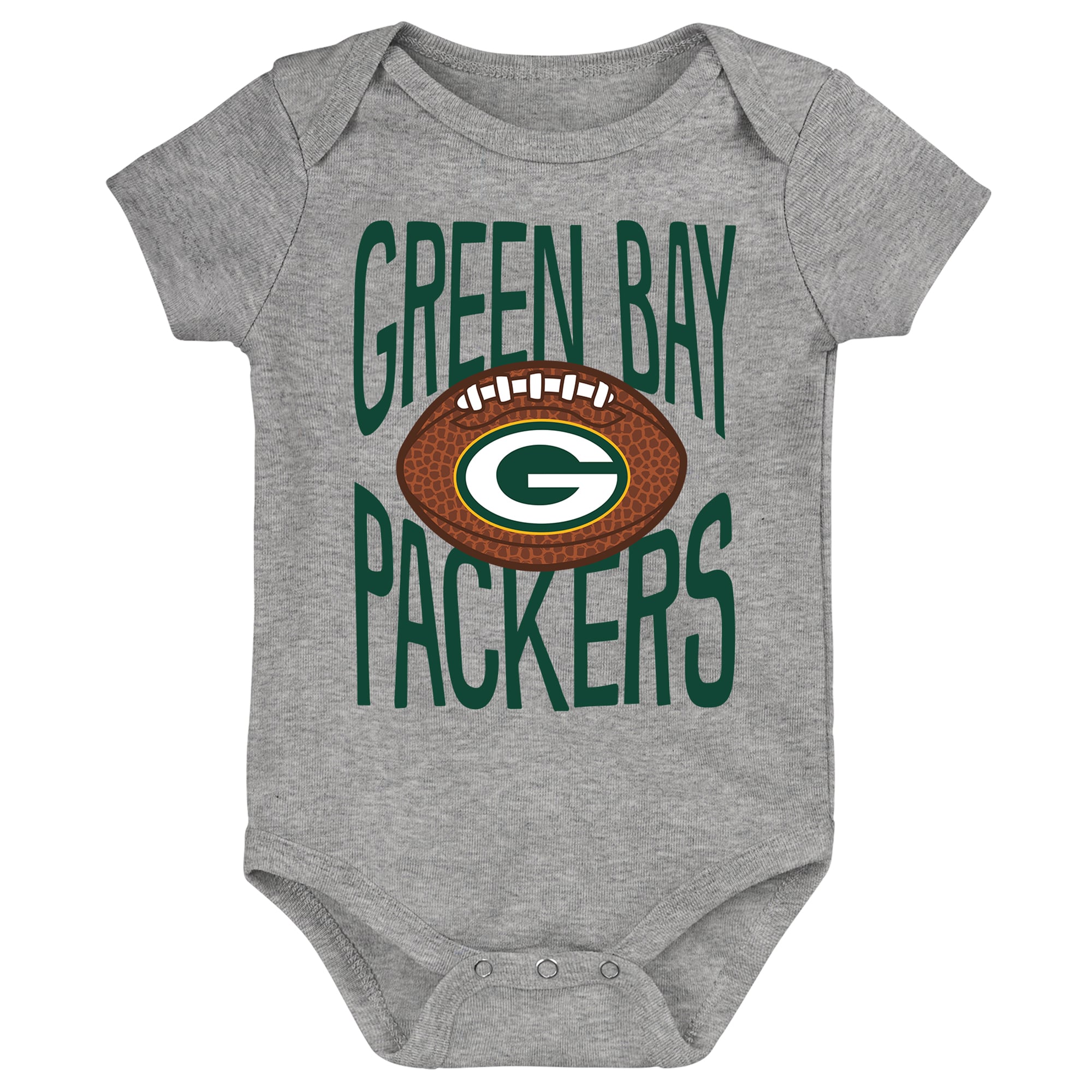 Newborn Outerstuff Gray Green Bay Packers For the Ball Bodysuit