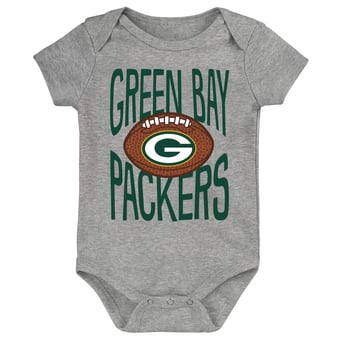 Newborn Outerstuff  Gray Green Bay Packers For the Ball Bodysuit