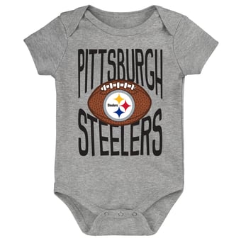 Newborn Outerstuff  Gray Pittsburgh Steelers For the Ball Bodysuit