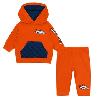 Toddler Outerstuff Orange Denver Broncos Drive Stopper Hoodie & Pants Fleece Set