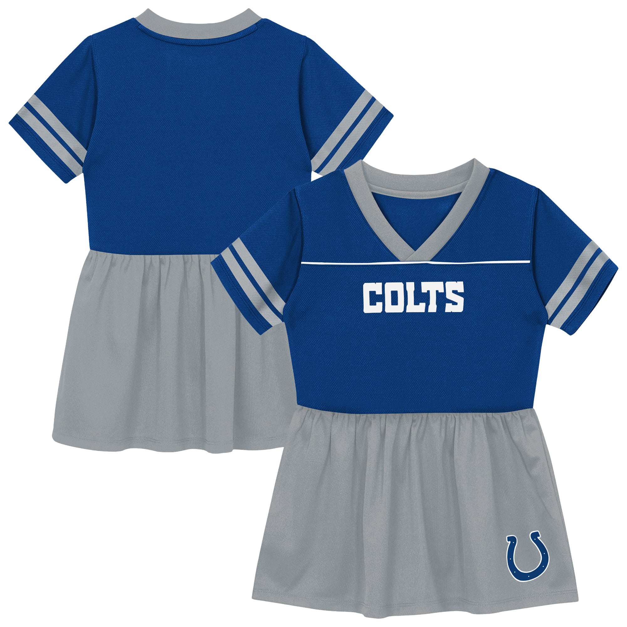 Toddler Outerstuff Royal Indianapolis Colts Stadium Lights V-Neck Fashion Football Jersey Dress Toddler Outerstuff Royal Indianapolis Colts Stadium Lights V-Neck Fashion Football Jersey Dress