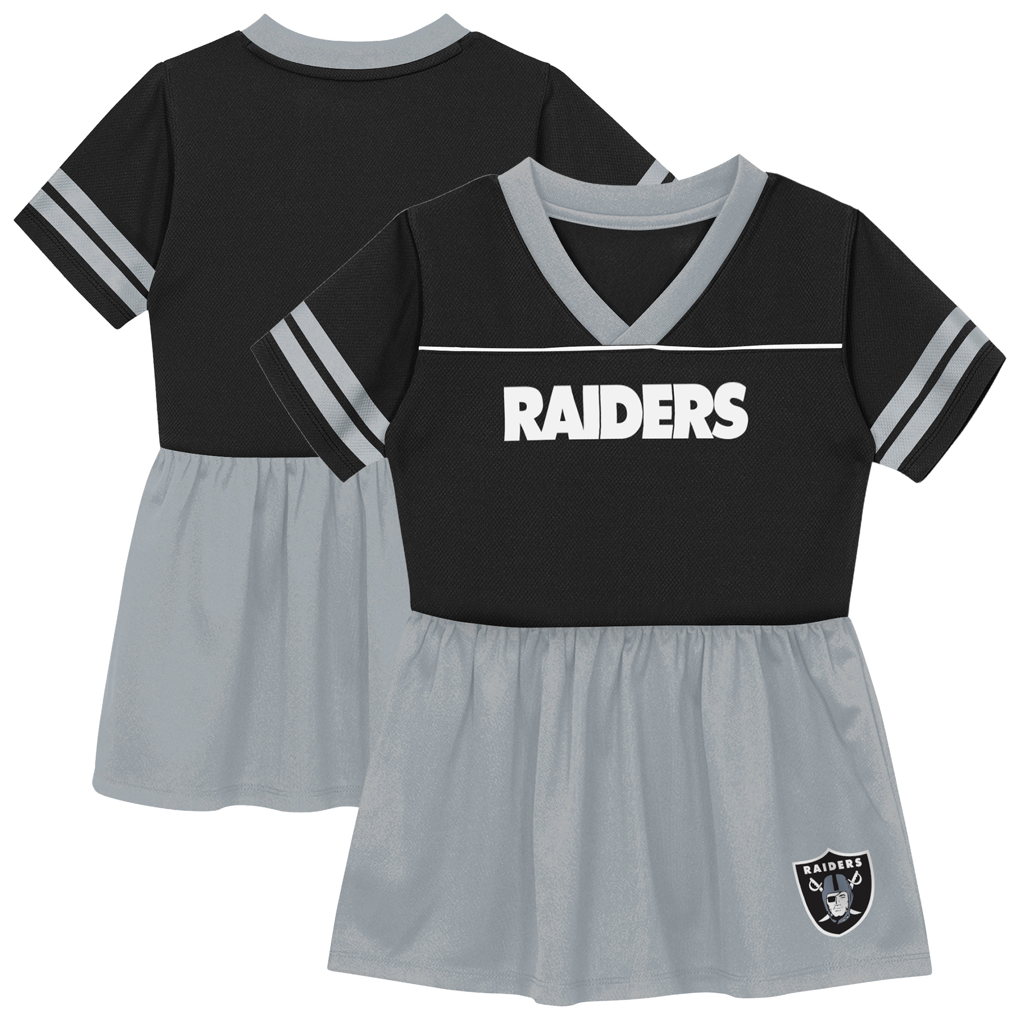 Toddler Outerstuff Black Las Vegas Raiders Stadium Lights V-Neck Fashion Football Jersey Dress