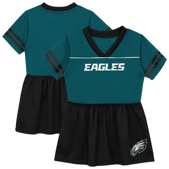 Toddler Outerstuff  Midnight Green Philadelphia Eagles Stadium Lights V-Neck Fashion Football Jersey Dress