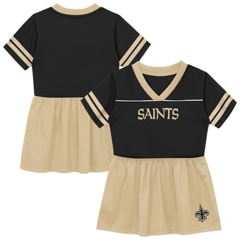 Toddler Outerstuff  Black New Orleans Saints Stadium Lights V-Neck Fashion Football Jersey Dress