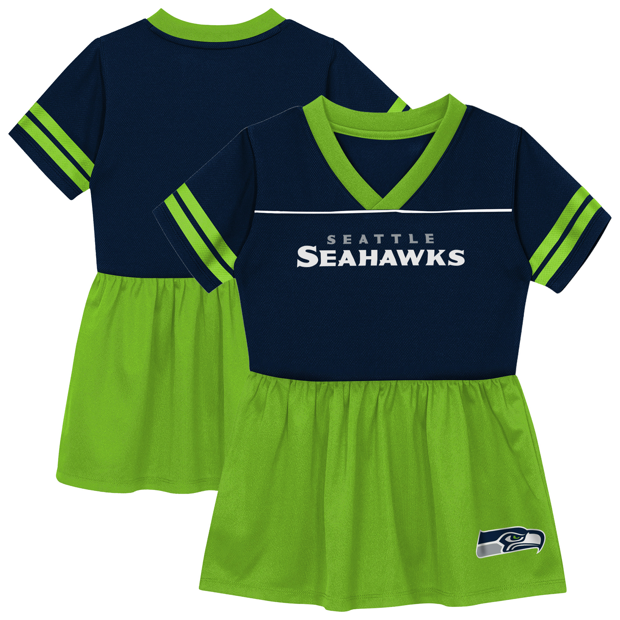 Toddler Outerstuff  College Navy Seattle Seahawks Stadium Lights V-Neck Fashion Football Jersey Dress