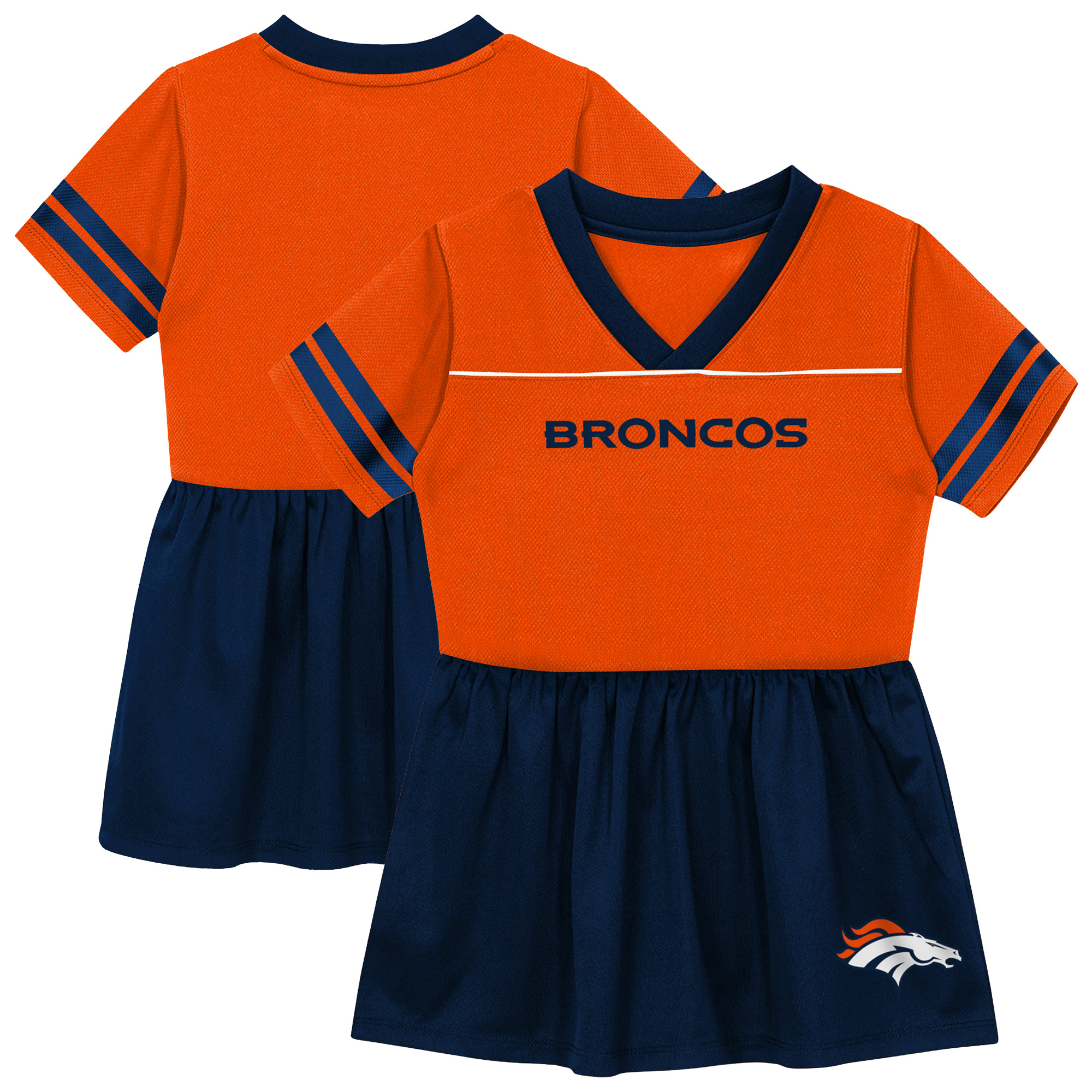 Toddler Outerstuff  Orange Denver Broncos Stadium Lights V-Neck Fashion Football Jersey Dress
