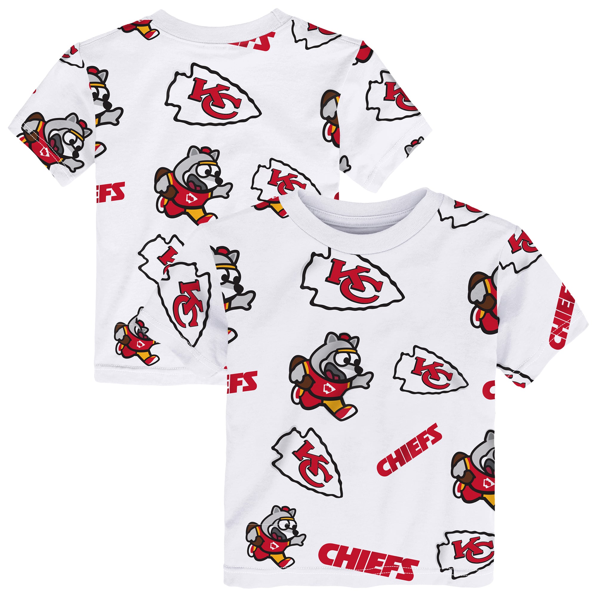 Toddler Outerstuff White Kansas City Chiefs Mascot Play T-Shirt