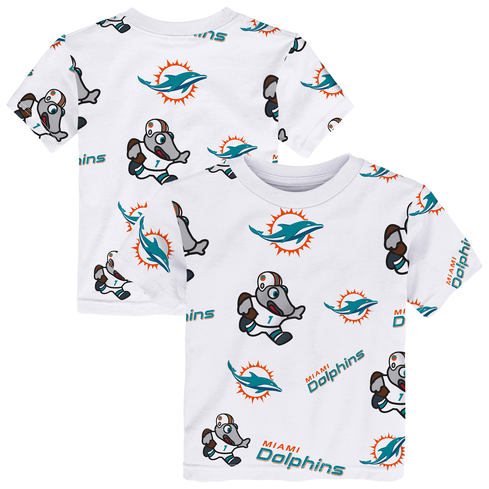 Toddler Outerstuff White Miami Dolphins Mascot Play T-Shirt