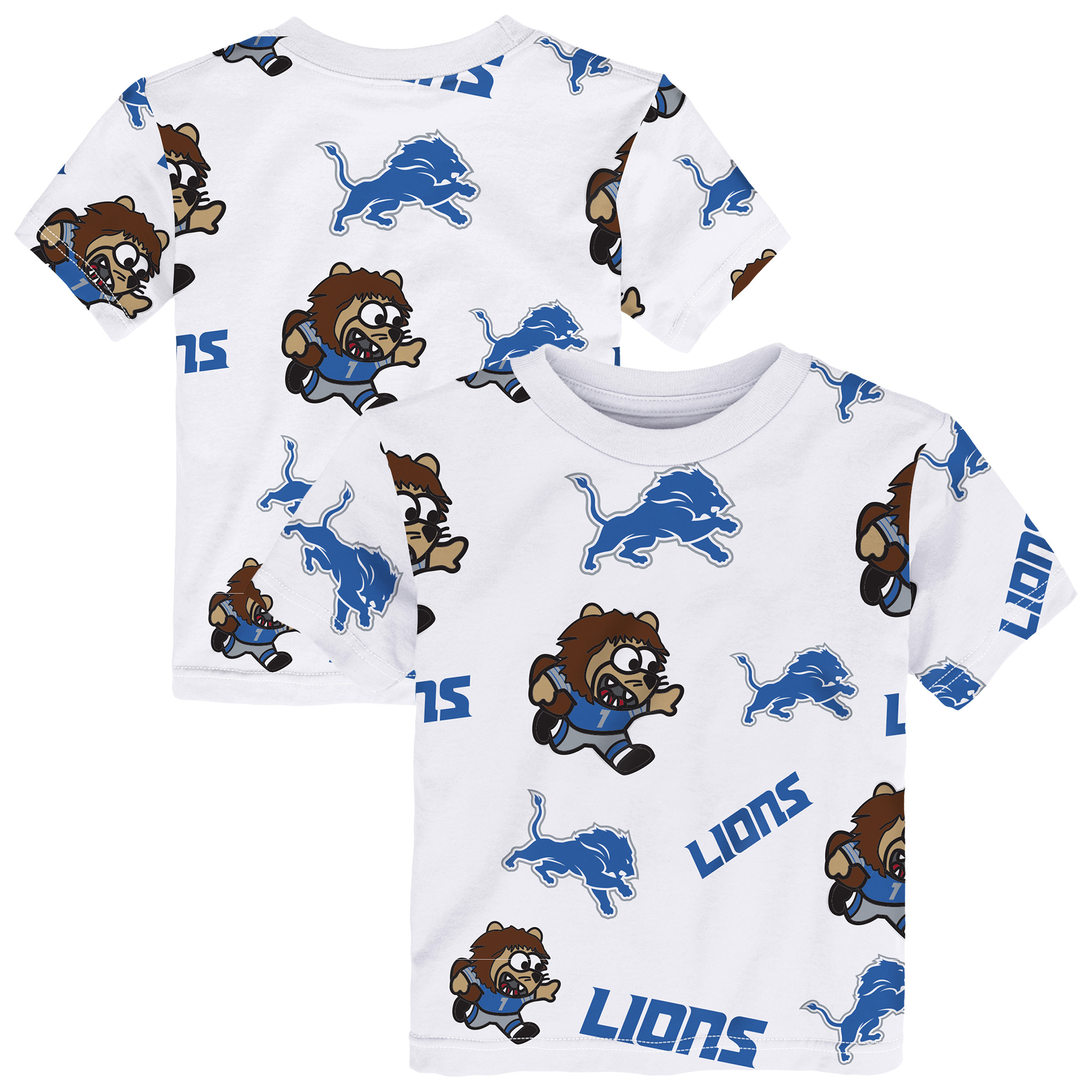 Toddler Outerstuff White Detroit Lions Mascot Play T-Shirt