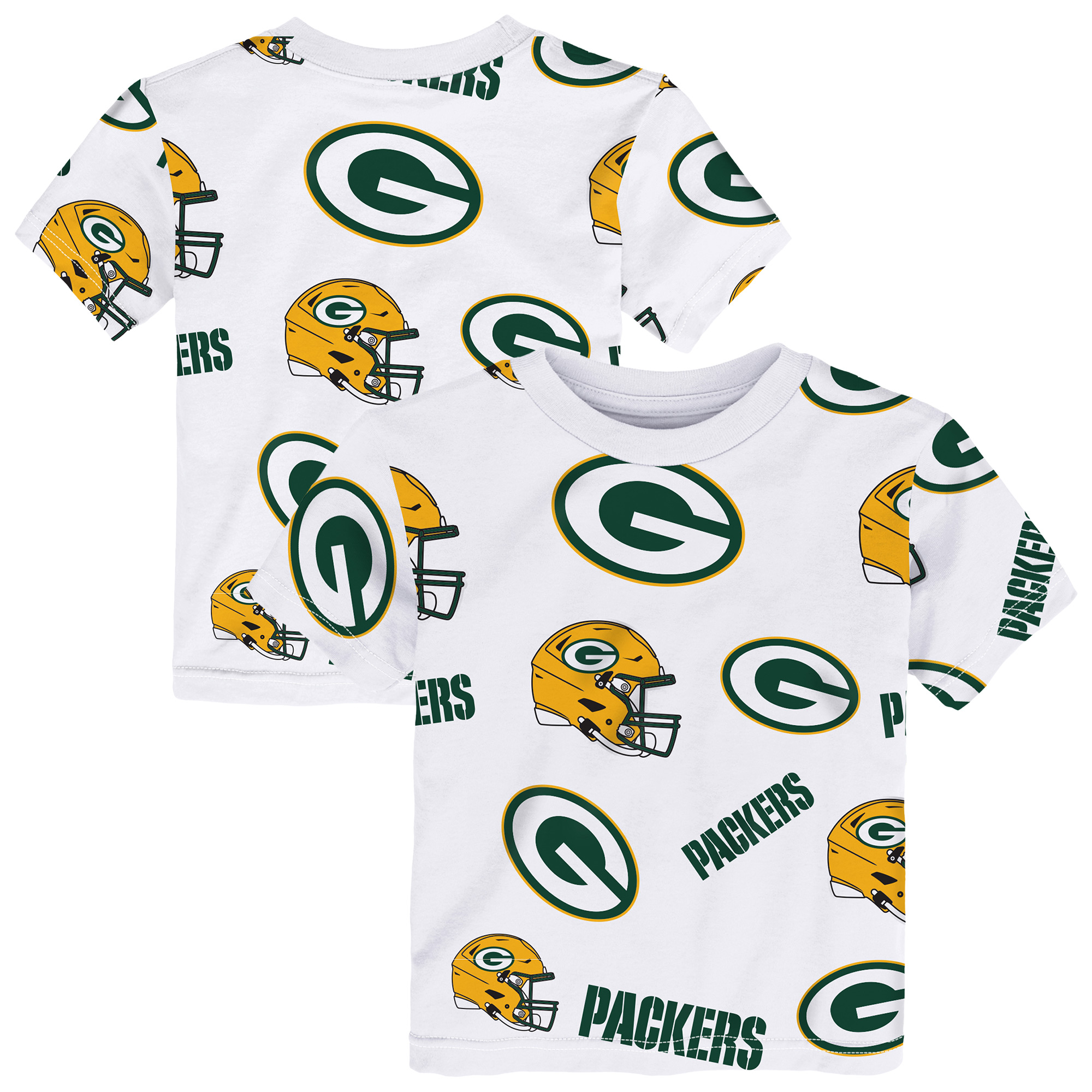Outerstuff Toddler White Green Bay Packers Mascot Play T-Shirt - White