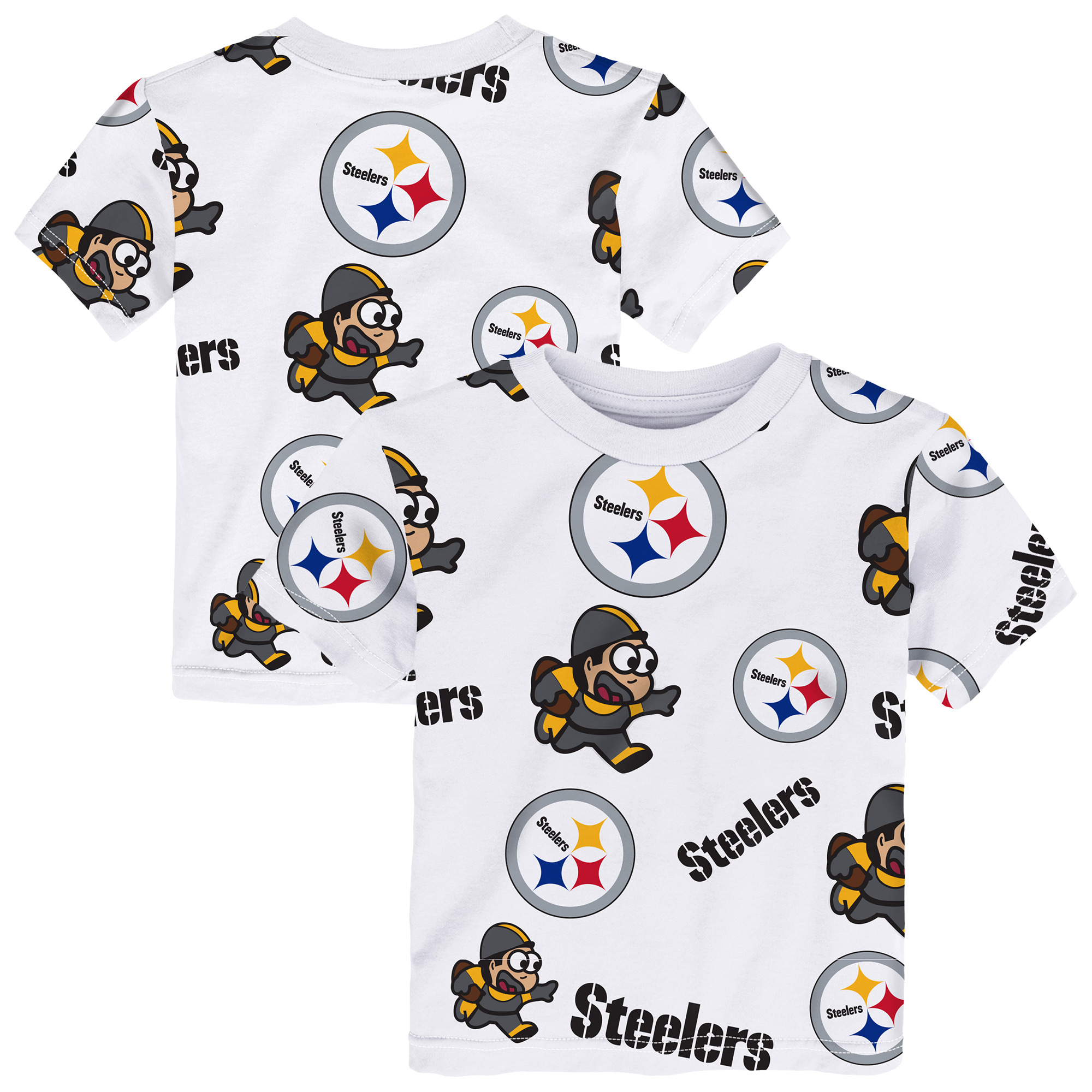 Toddler Outerstuff White Pittsburgh Steelers Mascot Play T-Shirt