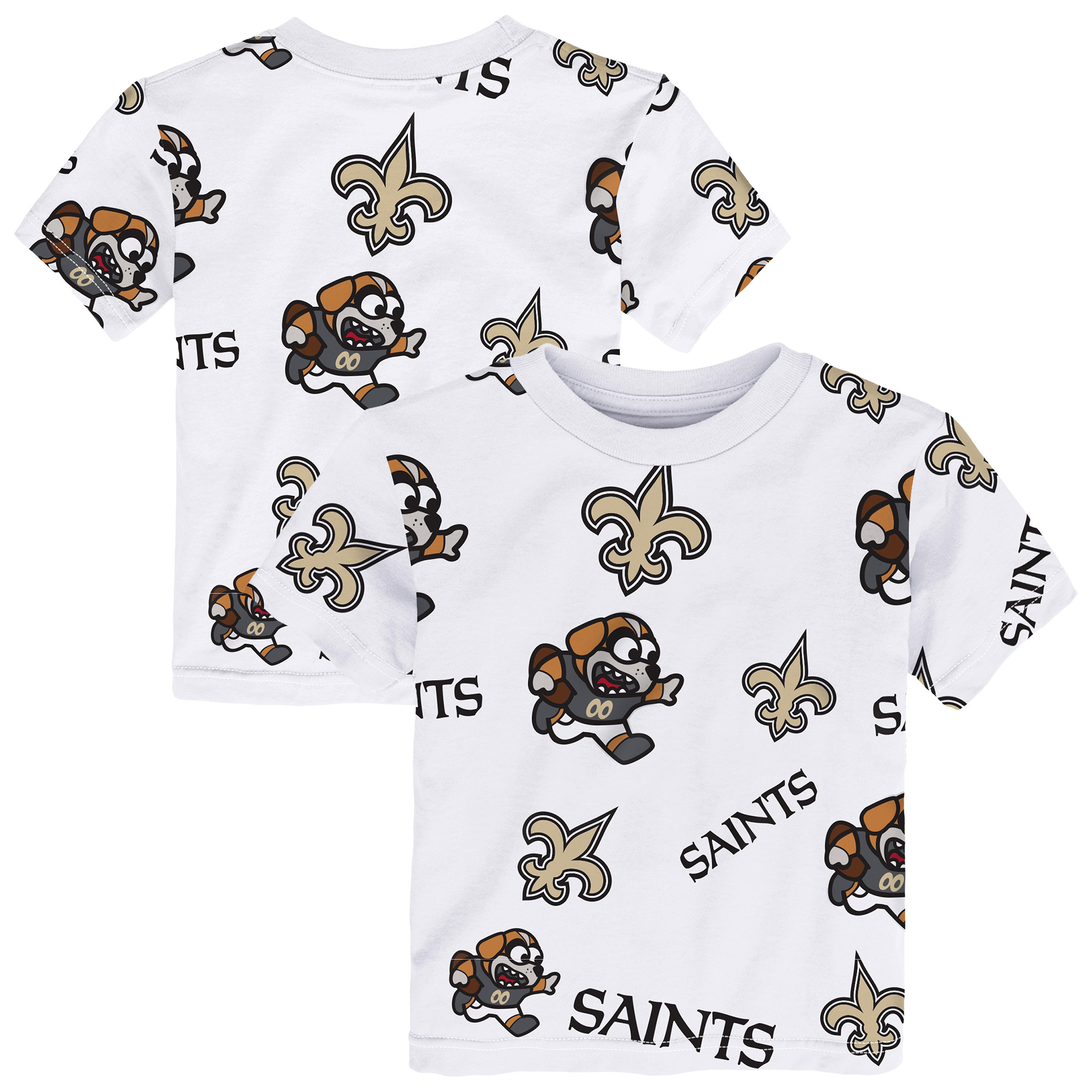 Outerstuff Toddler White New Orleans Saints Mascot Play T-Shirt - White