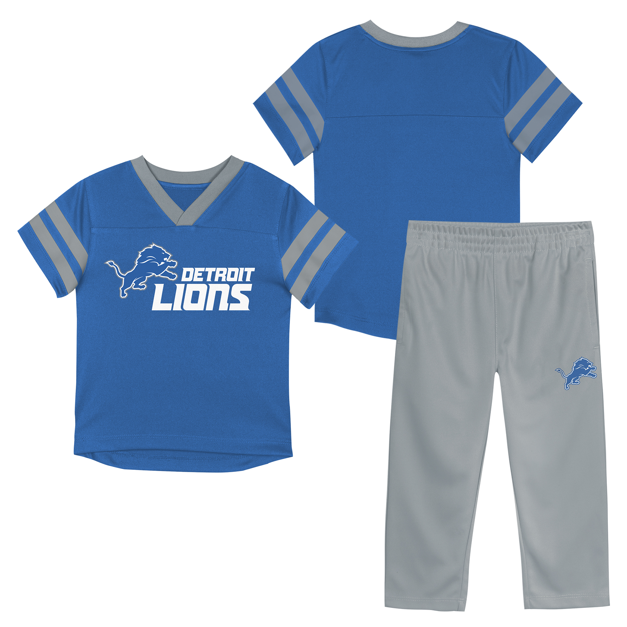 Outerstuff Toddler Blue/Silver Detroit Lions Red Zone Jersey & Top Pants Set - Blue, Silver