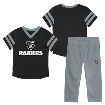 Toddler Outerstuff Black/Silver Las Vegas Raiders Red Zone Jersey Top & Pants Set