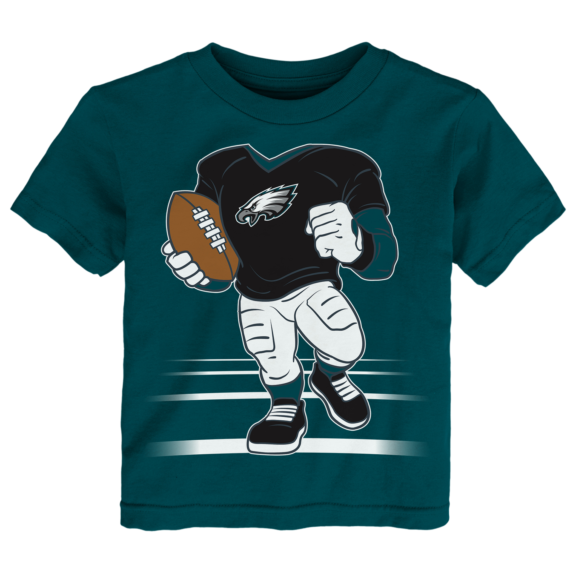 Outerstuff Toddler Boys' 2T-5T Philadelphia Eagles Game Fit Screen Print Graphics T-Shirt - Midnight Green