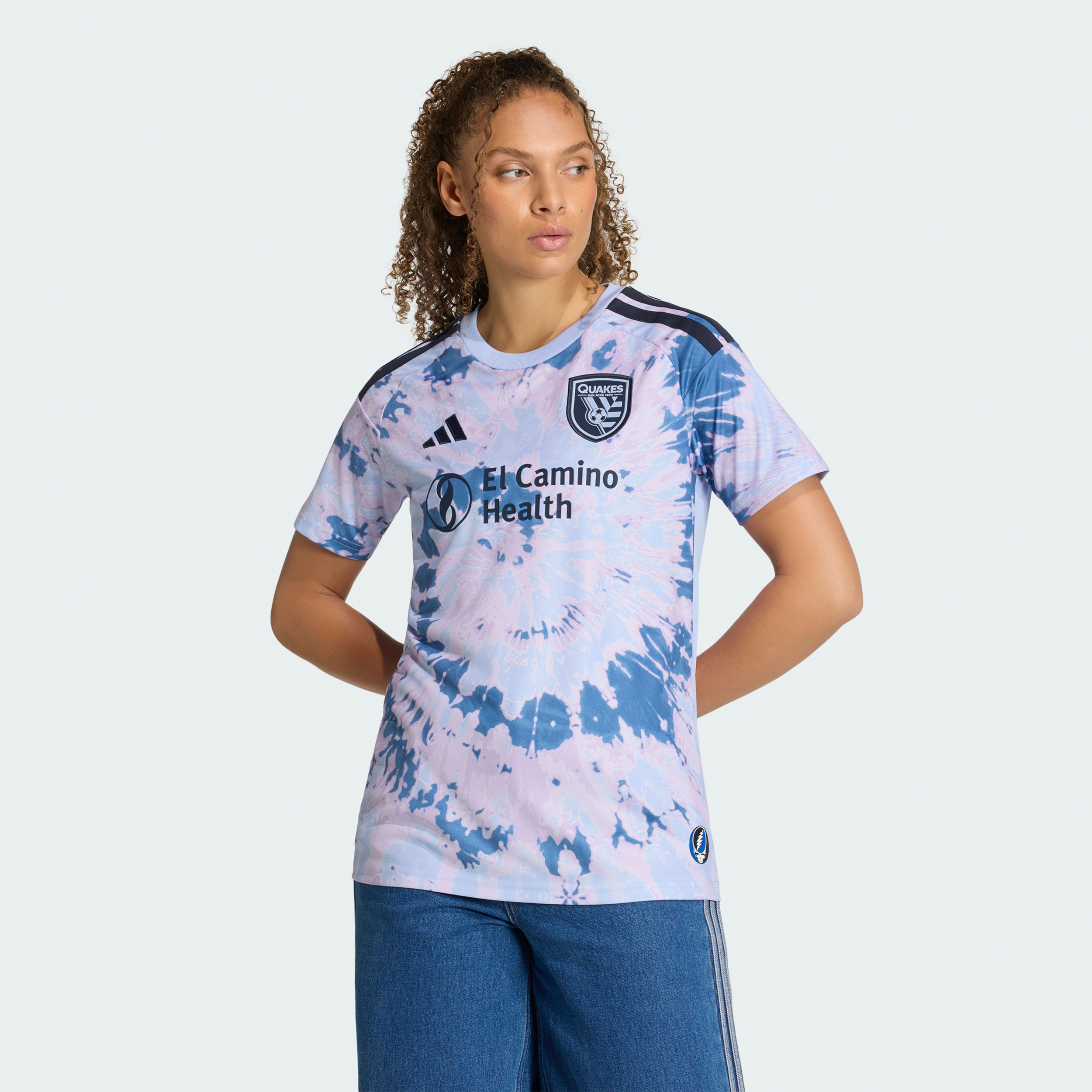 Women's adidas Light Blue San Jose Earthquakes 2026 The Dead Kit Replica Jersey