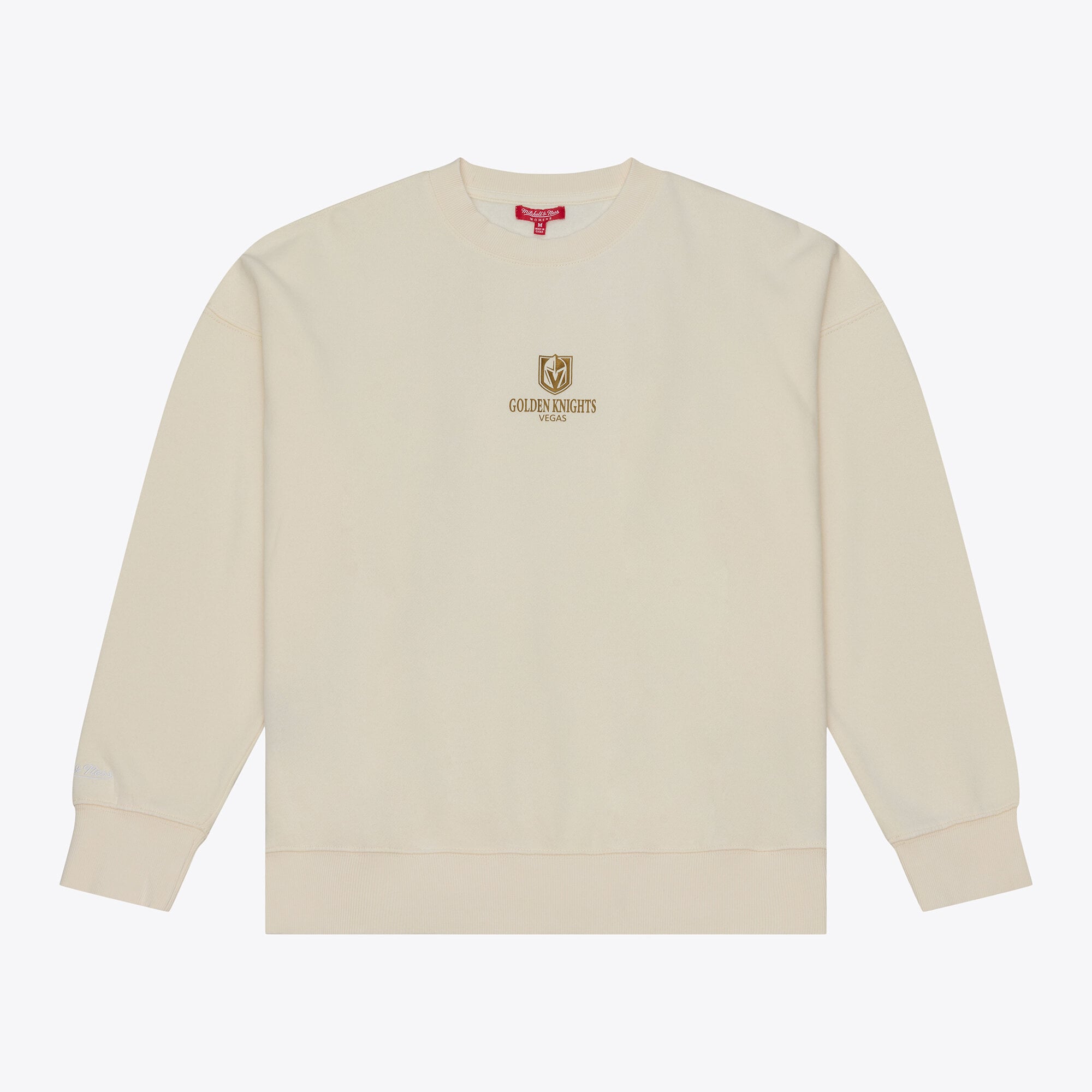 Women's Mitchell & Ness Cream Vegas Golden Knights Core Essentials Sweatshirt