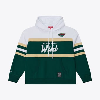Women's Mitchell & Ness  White/Green Minnesota Wild Head Coach Hoodie
