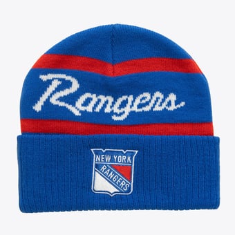 Men's Mitchell & Ness Blue New York Rangers Head Coach Cuffed Knit Hat