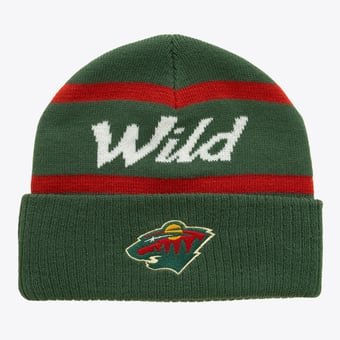 Men's Mitchell & Ness Green Minnesota Wild Head Coach Cuffed Knit Hat