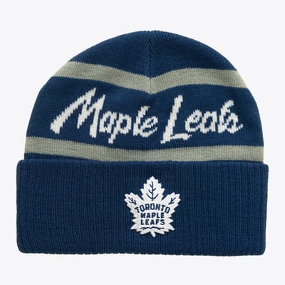 Men's Mitchell & Ness Blue Toronto Maple Leafs Head Coach Cuffed Knit Hat