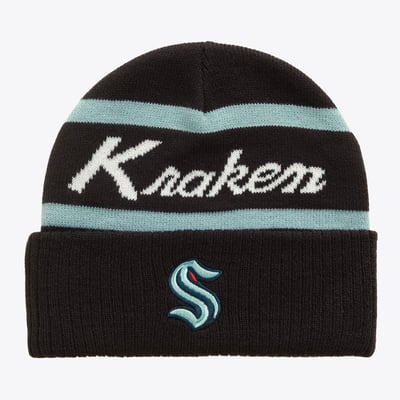 Men's Mitchell & Ness Deep Sea Blue Seattle Kraken Head Coach Cuffed Knit Hat
