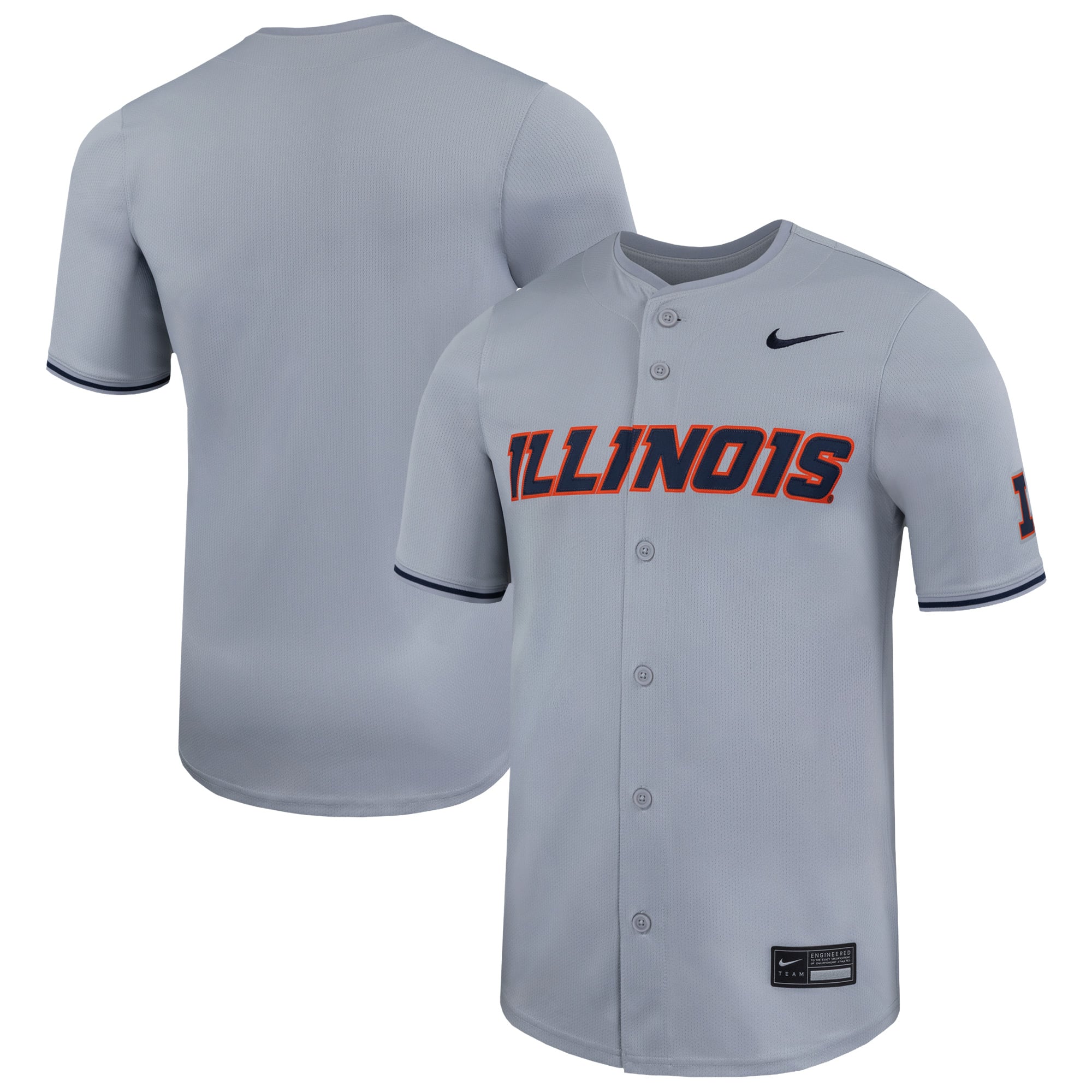 Men's Nike Gray Illinois Fighting Illini Limited Baseball Jersey