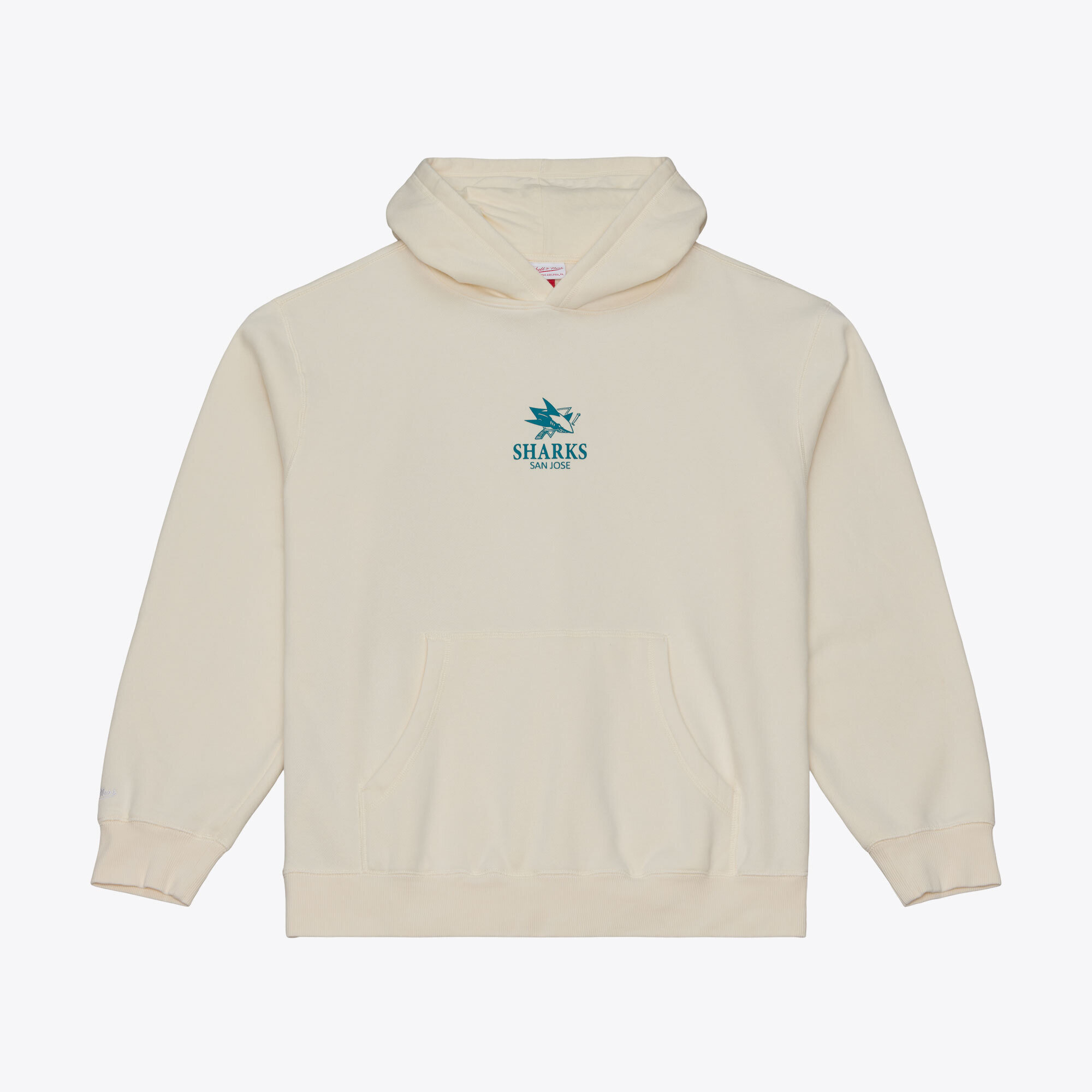 Men's Mitchell & Ness Cream San Jose Sharks Core Essentials Hoodie